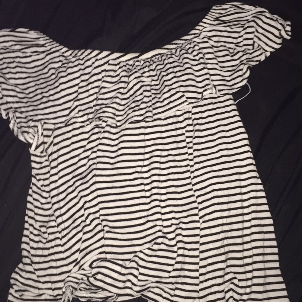 Striped off shoulder blouse